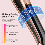 Flat Iron Hair Straightener – Floating Plates, 14 Heat Settings, Dual Voltage, LCD Display