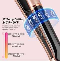 Flat Iron Hair Straightener – Floating Plates, 14 Heat Settings, Dual Voltage, LCD Display