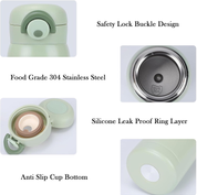 220ml Mini Stainless Steel Water Bottle – Leakproof Thermos Flask with Straw for Hot & Cold Drinks