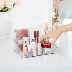 1 Tier Clear Makeup Organizer Cosmetic Storage for Vanity and Bathroom