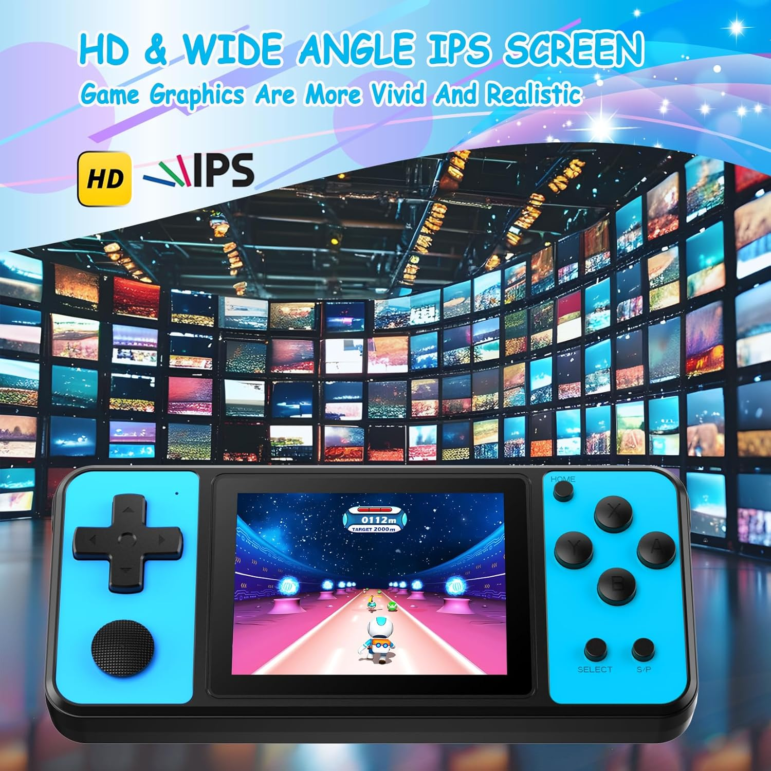 32-Bit Handheld Game Console for Kids with 139 Built-In Retro Games, 3.0" IPS Screen