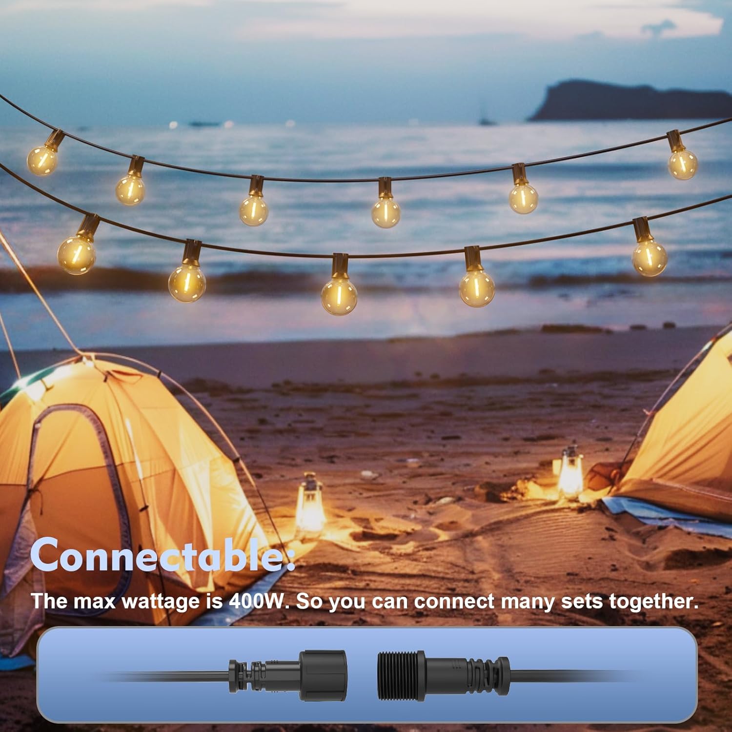 Shatterproof 50Ft LED Outdoor Festoon String Lights