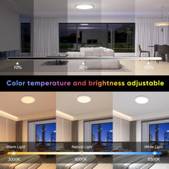 2 Pack RGB LED Ceiling Lights with Remote Control