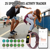 Fitness Tracker 1.10" AMOLED Touch Watch, Heart Rate SpO2 Sleep Monitor