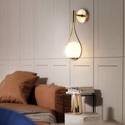 Nordic Golden Wall Lamp with Glass Shade, E27 Light