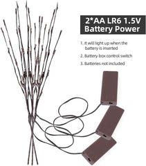 LED Branch Lights 3 Pack 73cm Twig Lights Decoration White