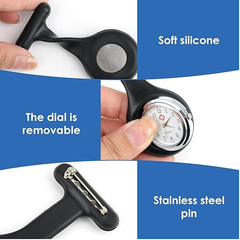 Nurse Brooch Fob Watch with Pin, Medical Pocket Clock for Doctors & Nurses