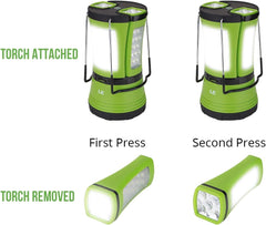 3-in-1 Camping Lantern with 2 Detachable Torches, 600 Lumen, Rechargeable/Battery Powered, Outdoor Light for Tents and Power Cuts