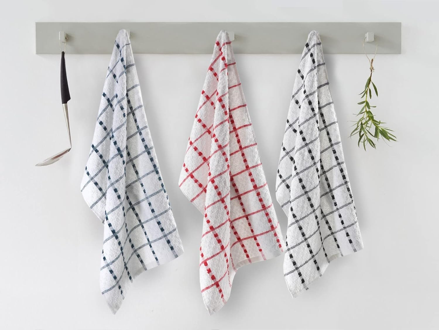 Wonderdry 3-Pack Egyptian Cotton Terry Tea Towels – Jumbo Thick Absorbent Cloths