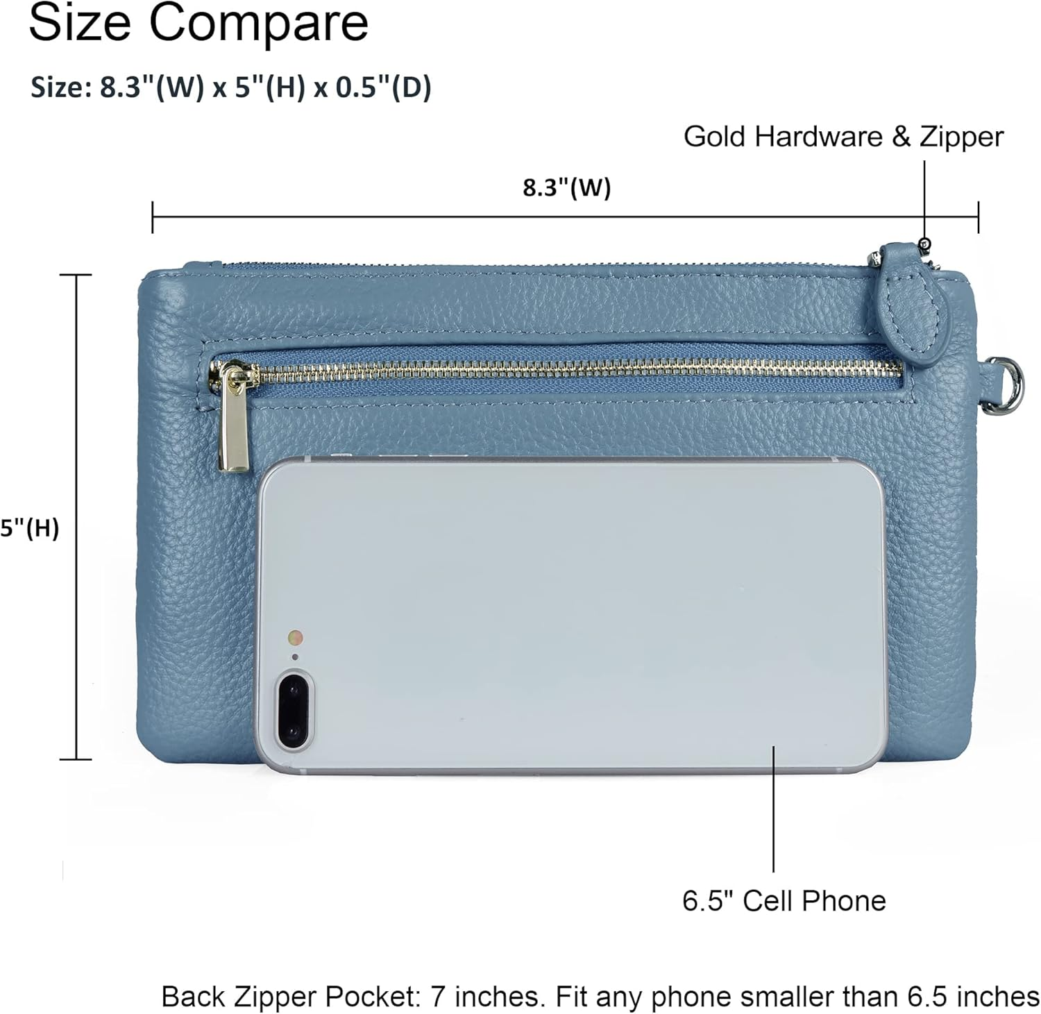 Genuine Leather Wristlet Clutch Wallet for Women – Card & Cash Organizer Purse