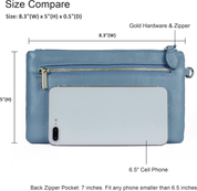 Genuine Leather Wristlet Clutch Wallet for Women – Card & Cash Organizer Purse