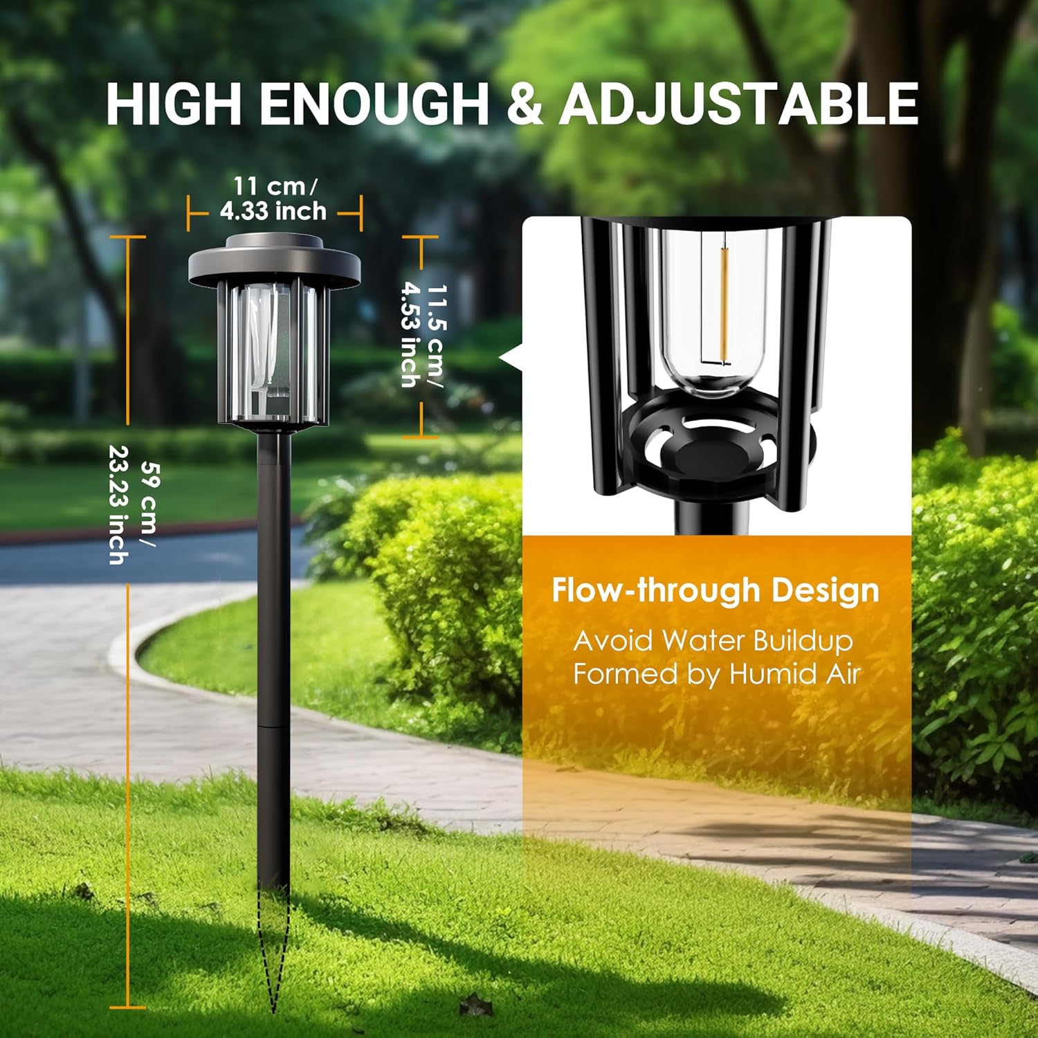 Warm White Solar Pathway Lights – 4 Pack Outdoor