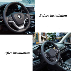 Leather Car Steering Wheel Cover – Soft Microfiber, Anti-Slip, Breathable, Universal Fit (37–38cm, Black)