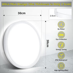 Dimmable LED Ceiling Light Panel with Remote, 24W