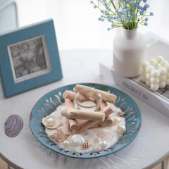 Rustic Driftwood Wooden Tea Light Candle Holder with Glass