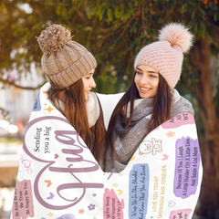 Best Friend Gift Blanket for Women – Flannel Hug Throw, 150x130cm, Birthday & Christmas Present