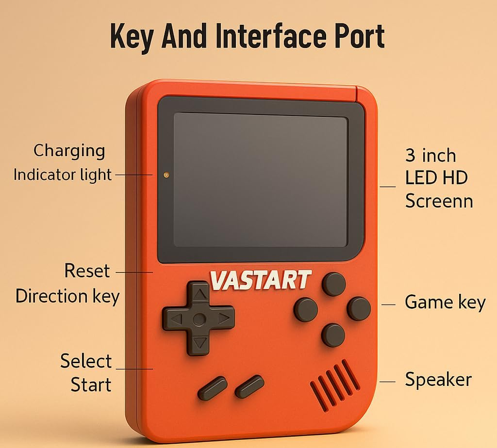 Handheld Game Console 3.0" Screen with 400+ Classic Games, Rechargeable & TV Out
