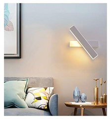 Modern 12W LED Wall Light – 350° Rotatable Indoor Sconce, Warm White for Bedroom, Hallway, Living Room