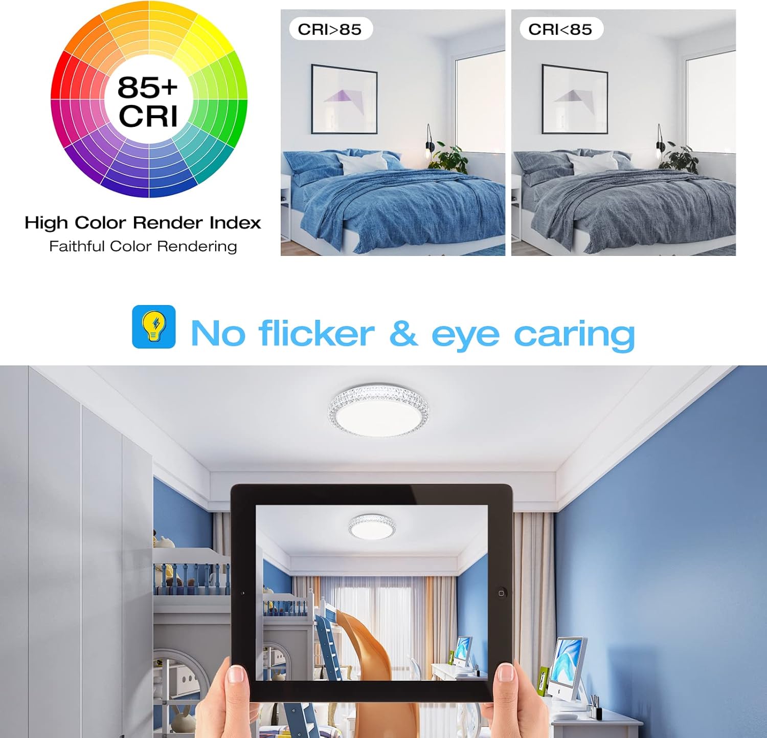 40W Dimmable LED Ceiling Light with Remote Control