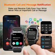 Smart Watch for Men 2.02" HD Screen with Call, Fitness Tracker for Android iOS