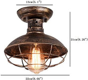Vintage Industrial Semi-Flush Ceiling Light