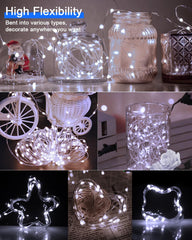 24m 200 LED Cool White Waterproof Solar Fairy Lights - Perfect for Outdoor Decor