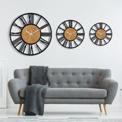 Large Silent Non-Ticking Vintage Wall Clock 14-Inch