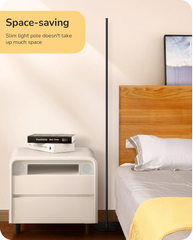 Minimalist LED Floor Lamp 146cm – Stepless Dimmable Tall Light with Foot Switch