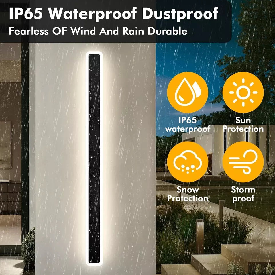 Modern LED Wall Light Sconce – Waterproof Outdoor/Indoor Strip Lamp, IP65, 24W