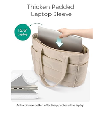 Lightweight Quilted Tote Bag for Women – Puffy Shoulder Handbag with Pockets