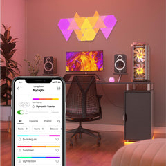 Triangle Starter Kit, 9 Smart Light Panels LED RGBW - Modular Wi-Fi Colour Changing Wall Lights, for Room Decor & Gaming