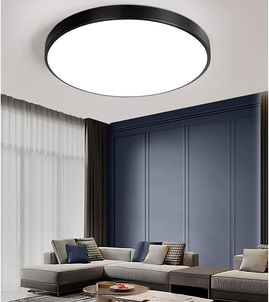 48W Black Round LED Ceiling Light – Stylish & Energy-Efficient Indoor Lighting
