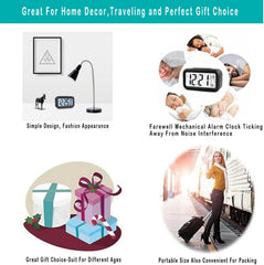 LED Digital Alarm Clock – Large LCD Display, Snooze, Temperature, Smart Brightness