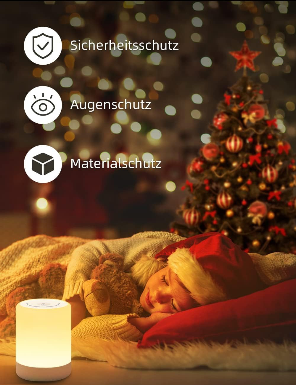 Rechargeable RGB Night Light with Touch Control Lamp