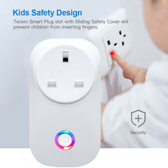 Smart Plug WiFi Socket Monitor Timing Function Toya SmartLife APP Control , White