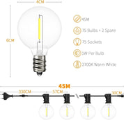 150FT G40 Festoon String Lights Outdoor Waterproof