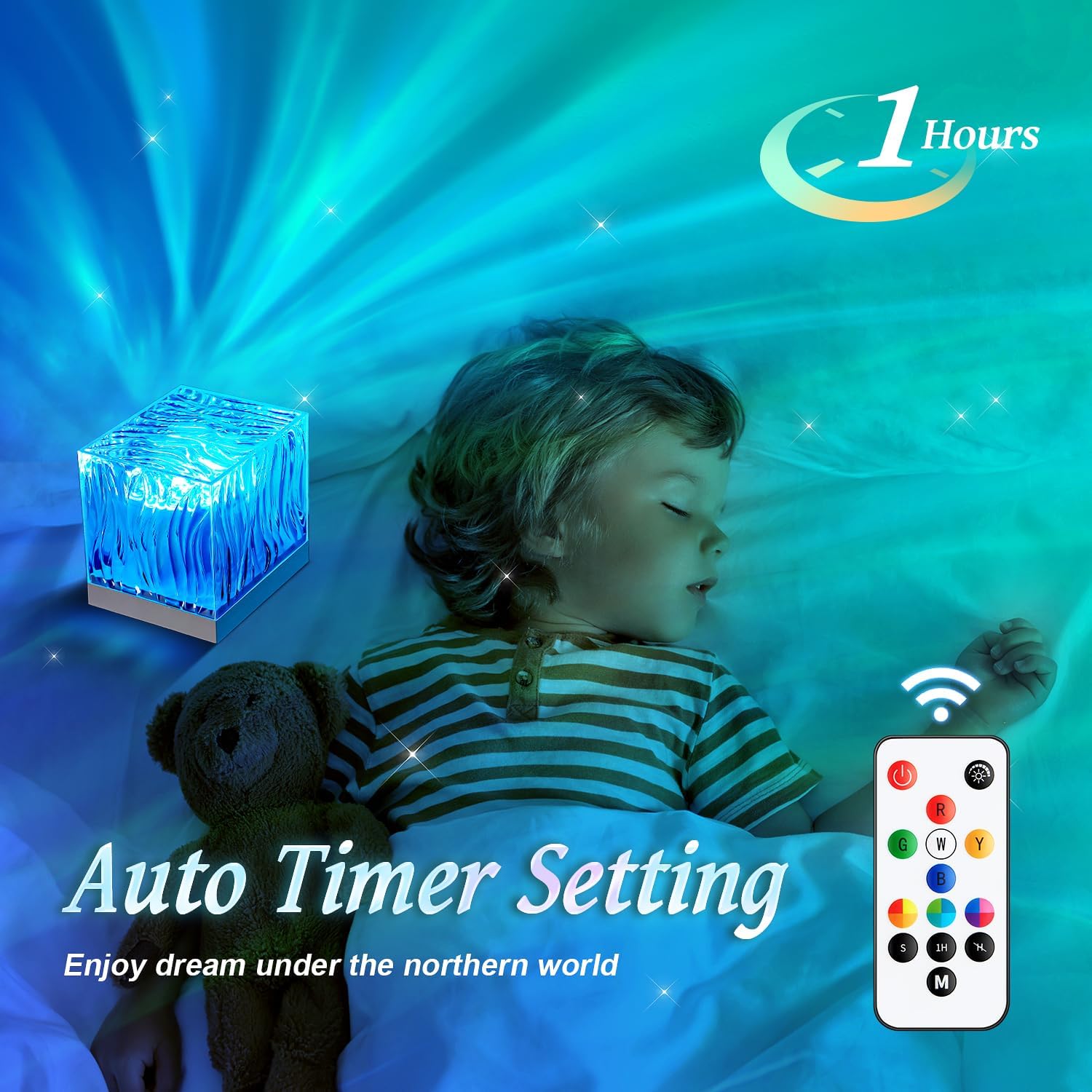 Aurora Galaxy Projector Light with Remote and Timer