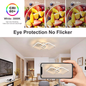 50W Dimmable LED Ceiling Light with Remote Control – Modern Pendant Lamp for Living Room – 60cm, Adjustable Brightness & Color Temperature