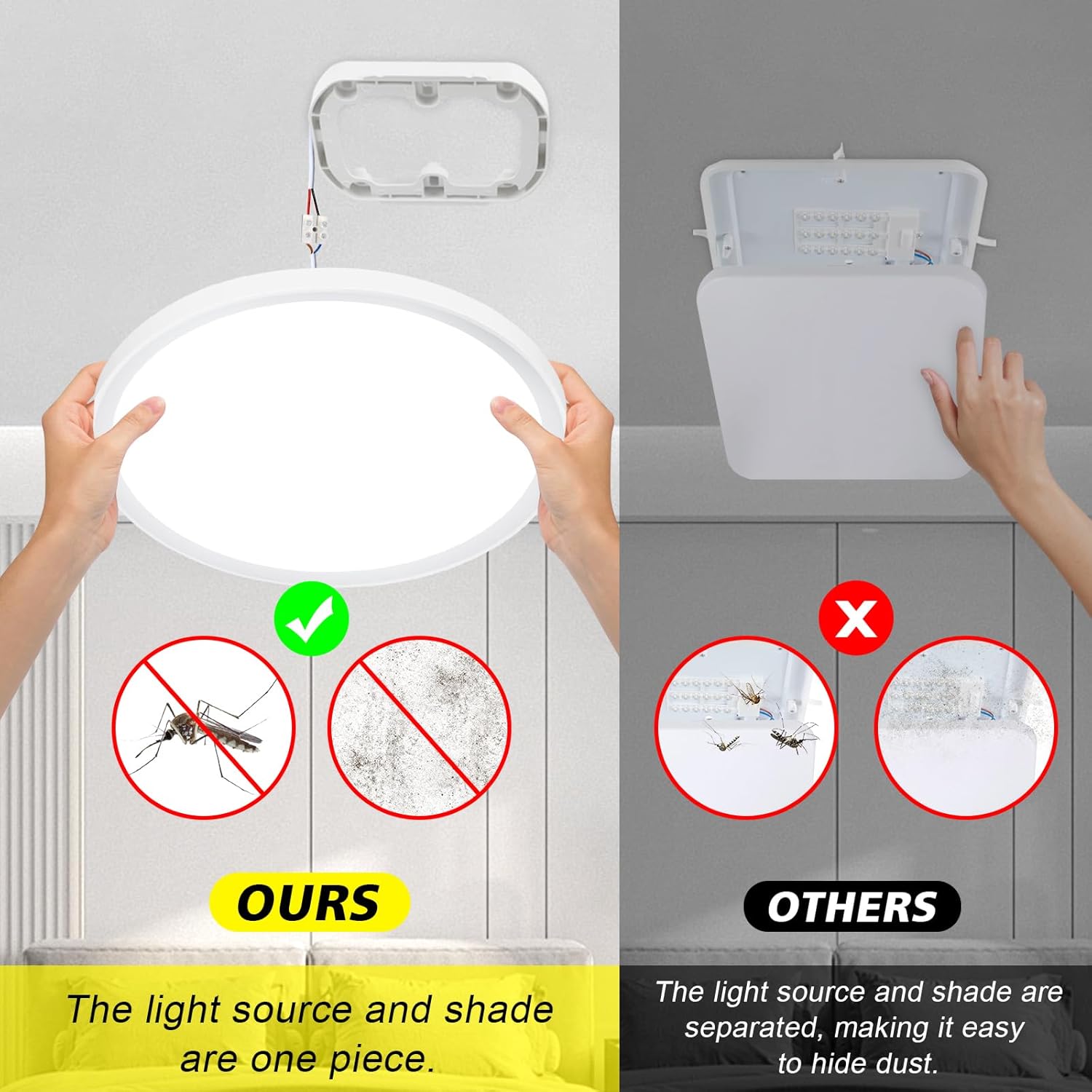 24W LED Ceiling Light – 5000K Daylight, IP44 Waterproof, 2200LM, Ø28.5cm