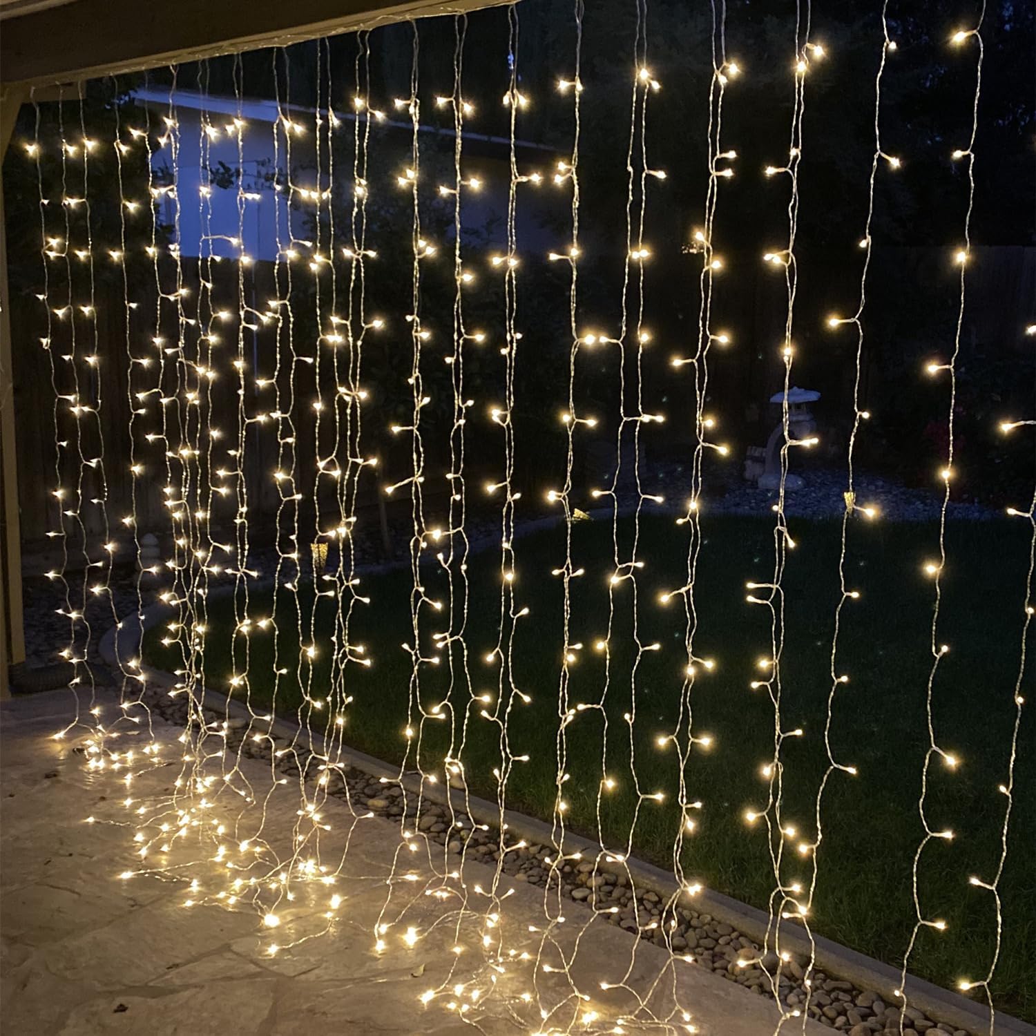 LE 306 LED Curtain Lights – 3m x 3m, 8 Modes, Plug-in, Warm White