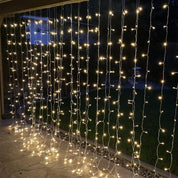 LE 306 LED Curtain Lights – 3m x 3m, 8 Modes, Plug-in, Warm White