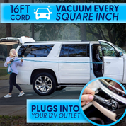 Portable Car Vacuum Cleaner – Powerful Handheld 12V Cleaner with 3 Attachments & Case