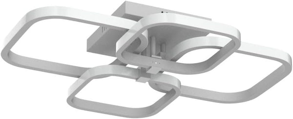 LED Ceiling Light with Remote – 4 Square Black Modern Chandelier