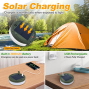 Solar Camping String Lights, 42Ft, 160 LED, USB Rechargeable