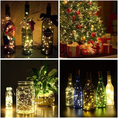 Buy 6, Get 6 Free - Battery-Operated Cork Shaped Bottle String Lights (20 LEDs, 2M) for Weddings & Parties