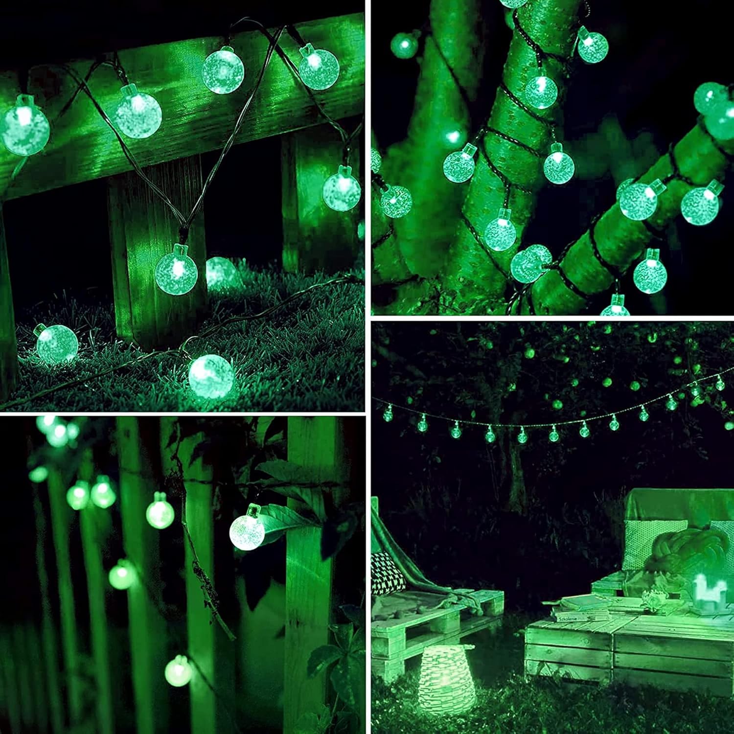 Green Solar Fairy Lights – 100LED, 12M, 8 Modes