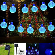 LED Ball Solar String Lights – Outdoor Retro Fairy Lights for Garden, Patio & Parties