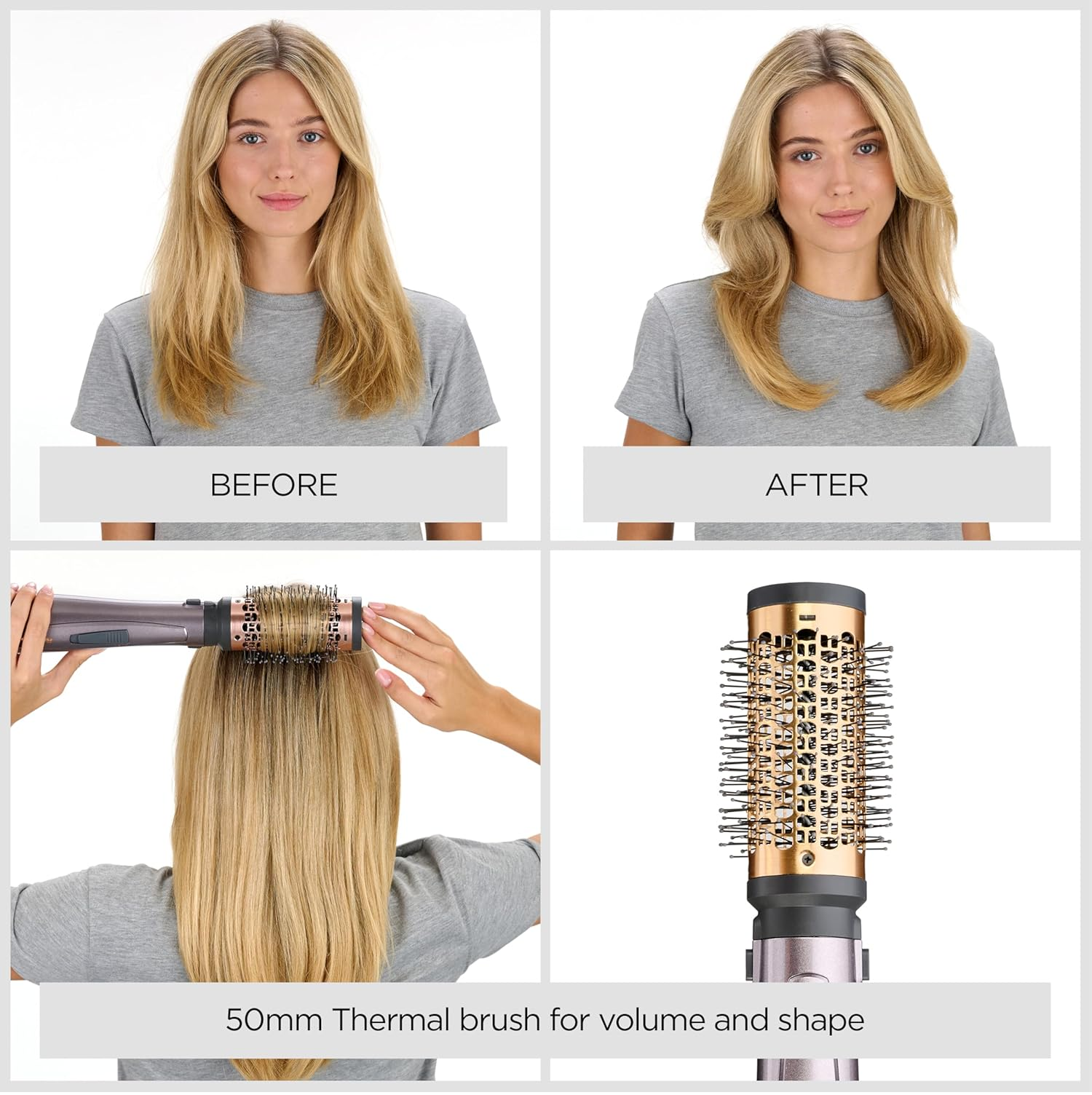 Air Styler 1000W – All-in-One Hair Dryer Brush, Volumiser & Curler with Ionic Tech