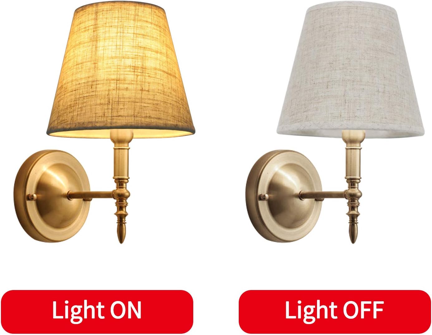 2 Pack Linen Lampshades – E14/E27 for Table & Wall Lamps