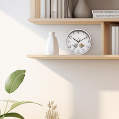 8-Inch Retro Silent Wall Clock, Non-Ticking Round Design for Home, White